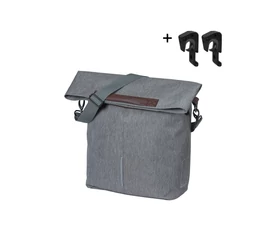 Basil egyoldalas táska City Bicycle Shopper, MIK Hooks, szürke 16L