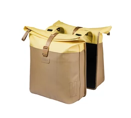 Basil Vive Double Pannier csomagtartóra szerelhető MIK táska 2 részes 35 l, homokszínű/sárga
