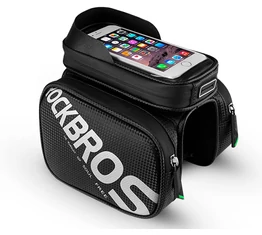 RockBros mobiltáska felsőcsőre, 3 részes, 6,2" kijelző méretig, fekete