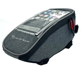 Velotech váztáska felsőcsőre telefontartós, szürke