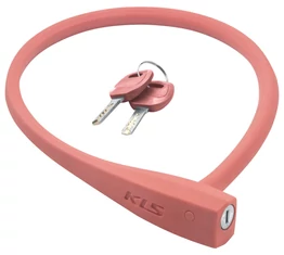 Kellys KLS Sunny sodrony zár szilikon bevonat, 4,5x600mm, kulcsos, pasztell pink