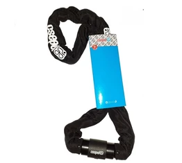 Csepel láncos lakat kulcsos zárral 100cm hosszú erős gyöngyvászon borítással