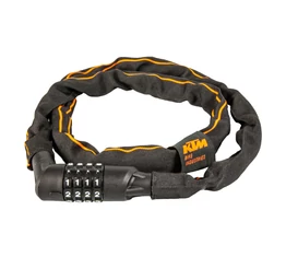 Zár Lánc KTM Chain Lock 120cm, 5mm szemátmérő, fekete/narancs
