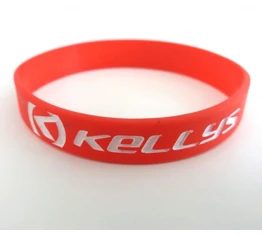 Ajándéktárgy Kellys karkötő szilikon gumi, uniszex méret piros/fehér szín