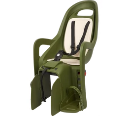 Polisport Groovy RS Plus gyerekülés hátsó vázra szerelhető dönthető, sötétzöld/krém