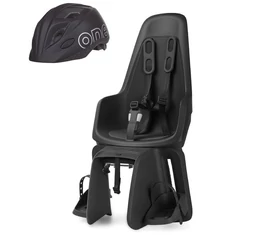 Bobike ONE maxi gyerekülés hátsó vázra és csomagtartóra is + gyereksisak XS-es méretben, fekete