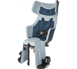 Bobike Exclusive Tour gyerekülés hátsó vázra 22kg-ig, 3 pontos öv, famer kék, LED-es