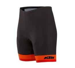 Nadrág rövid KTM Factory Youth gyerek kantár nélkül, betéttel fekete/narancs 164cm