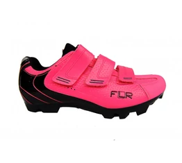 FLR Elite F-55 MTB cipő, 3 tépőzáras rögzítés, 38-as méret, fluo pink