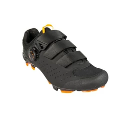 Cipő MTB KTM Factory Line fekete/narancs, damilos rögzítés, 43-as