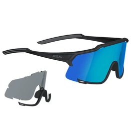 Kellys Dice szemüveg, Shiny Black/Blue monochrome, 2db lencse, kemény tartó tok, fekete-kék