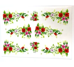 Matrica garnitúra virágos sormintával 5 féle színben 35x13 cm