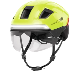 Abus HYP-E ACE kerékpáros bukósisak első és hátsó világítással index jelzővel mágneses lencsével Signal Yellow M (54-58cm)