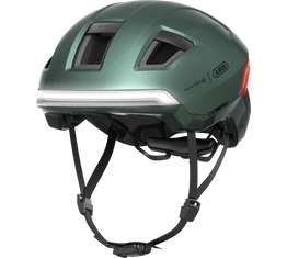 Abus HYP-E kerékpáros bukósisak első és hátsó világítással index jelzővel jungle green S (54-58cm)