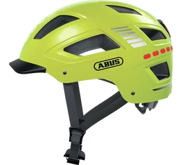 Abus Hyban 2.0 kerékpáros bukósisak LED csíkkal signal yellow M-es 52-58cm