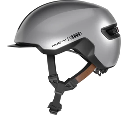 Abus HUD-Y felnőtt városi bukósisak In-Mold, mágneses hátsó lámpa, gleam silver M (54-58cm)