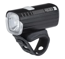 Kellys Lumio 400 akkumulátoros első lámpa 400 Lumen, USB tölthető, fémházas, fekete