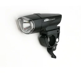 KTM kerékpár első lámpa 1 wattos LED-del, 2 funkciós, fekete