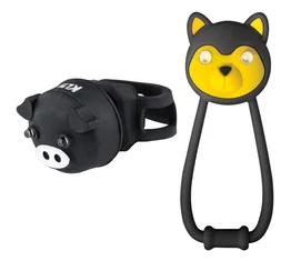 Kellys Animal villogó készlet 2ledes, 2funkciós, elemes, fekete