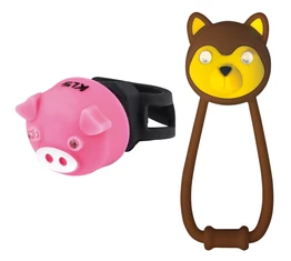 Kellys Animal villogó készlet 2ledes, 2funkciós, elemes, barna/pink