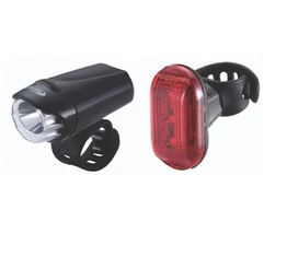 BBB BLS-76 Ecocombo lámpakészlet EcoBeam+RedLaser fekete test, fekete rögzitővel