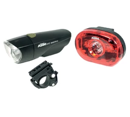 KTM Lightset lámpakészlet LED-es, 1 Watt + 0,5 Watt, fekete, elemes