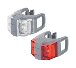 Kellys KLS Twins II első+hátsó elemes villogó készlet, elemes, steel grey szín