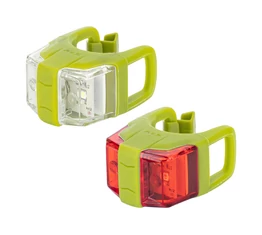Kellys KLS Twins II első+hátsó elemes villogó készlet, elemes, lime zöld