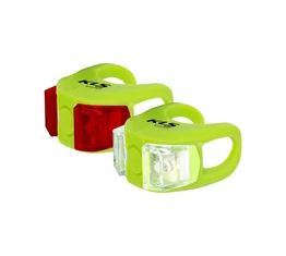 Kellys KLS Twins első+hátsó elemes villogó készlet, elemes, lime zöld szín