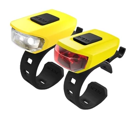 Kellys KLS Vega USB sárga világítás készlet, tölthető, LED-es mini, szilikonos
