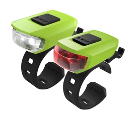 Kellys KLS Vega elemes világítás készlet, LED-es mini, szilikonos, lime