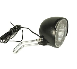 Lámpa dinamós első 1 watt, LED-es, 2 vezetékes, kapcsolós, 15 LUX fényerő, fekete