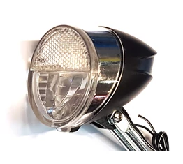 Agydinamós első lámpa 50 LUX fényerővel, LED-es, kapcsolós, szürkület érzékelővel