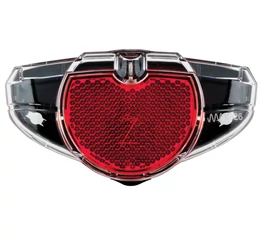 AXA Spark dinamós hátsó lámpa LED-es csomagtartóra szerelhető piros-átlátszó