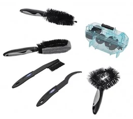 KTM-SuperB ápoló készlet 4 kefével, racsnitisztítóval és láncmosóval