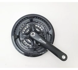 Prowheel alu hajtómű 28/38/48 fogas, 170mm hajtókar hossz, fekete nadrágszárvédővel