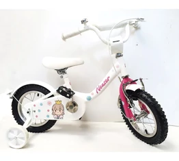 Neuzer BMX 14&quot;-os lányka gyerekkerékpár, kontrafékes, fehér/pink hercegnős