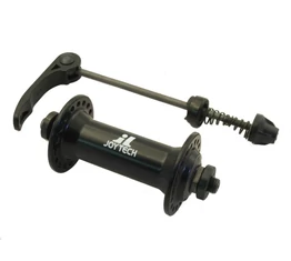 Joytech első agy 36lyukas, 9mm-es gyorszárral, V-fékes, golyós/kónuszos, fekete