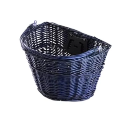 Ridepositive Natural sötétkék rattan kerékpáros első kosár gyorsrögzítővel