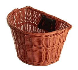 Ridepositive Natural piros rattan kerékpáros első kosár gyorsrögzítővel