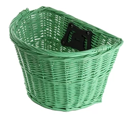 Ridepositive Natural mentazöld rattan kerékpáros első kosár gyorsrögzítővel