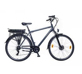 Neuzer E-Trek ebike/pedelec LIDO férfi acélvázas szürke 7seb., 28&quot;, 36V/250W motor, 13Ah Li-ion akku, 21&quot;