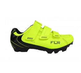 FLR Elite F-55 MTB cipő, 3 tépőzáras rögzítés, 44-es méret, neonsárga