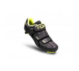 FLR Pro Road F-15 országúti cipő, csatos, fekete/neon, 47-es méret