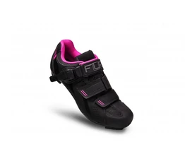 FLR Pro Road F-15 országúti cipő, csatos, fekete/pink, 40-es méret