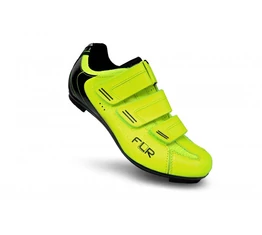 FLR Pro Road F-35 országúti cipő, 3 tépőzáras, neon sárga, 45-ös