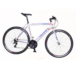 Neuzer Courier fitness kerékpár 21 fokozatú Shimano Acera váltórendszer, fehér/kék-piros 58cm