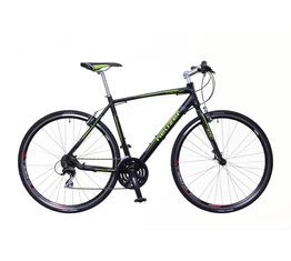 Neuzer Courier fitness kerékpár 21 fokozatú Shimano Acera váltórendszer, fekete/zöld-szürke matt 50cm