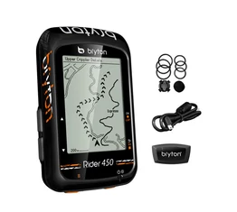 Bryton Rider 450H GPS kilométeróra szett tartozék: pulzusmérő öv, 72 funkciós, fekete