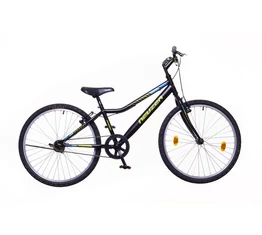 Neuzer Bobby 24"-os gyerekkerékpár 1 sebességes fekete/zöld-kék